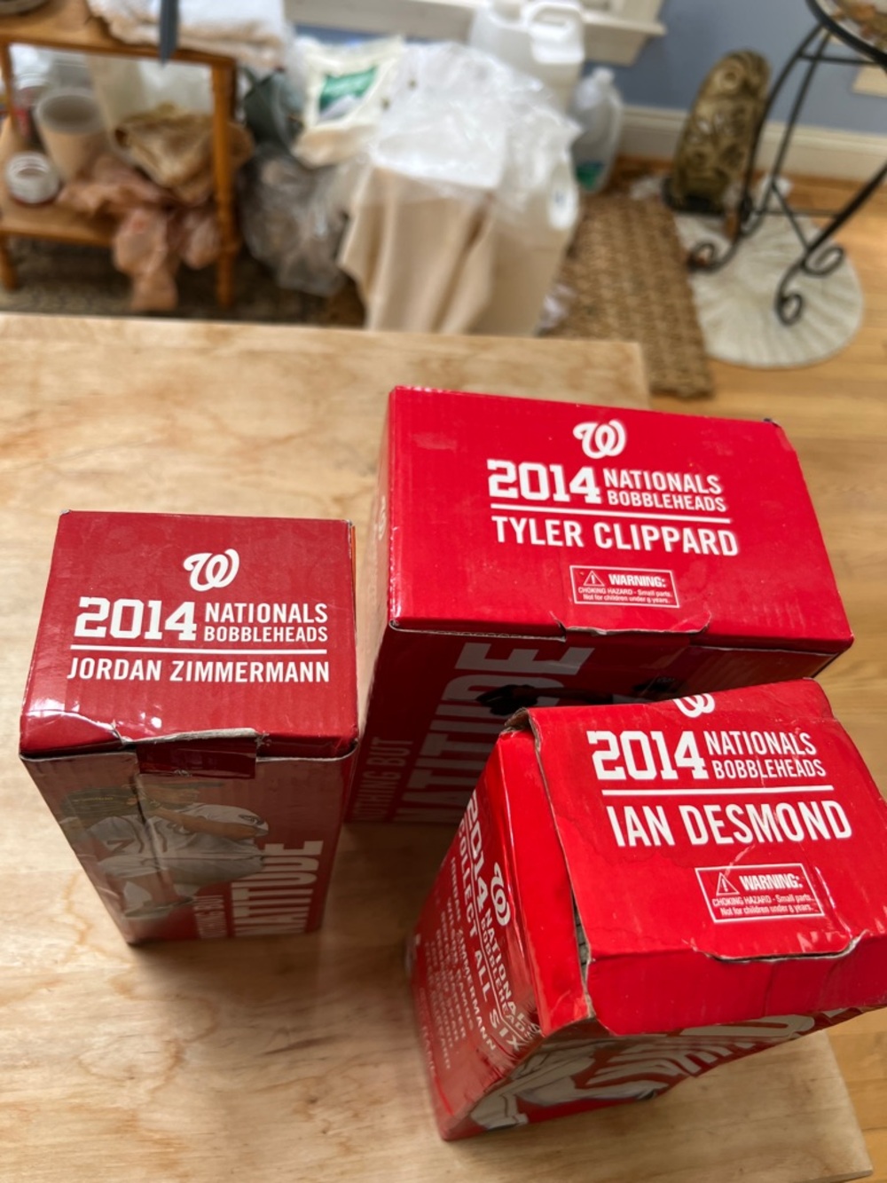 2014 Nationals Bobbleheads Red Collector Boxes - Set of 3